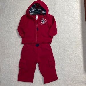 Baby Gap Red 2 piece Pants and Hoodie